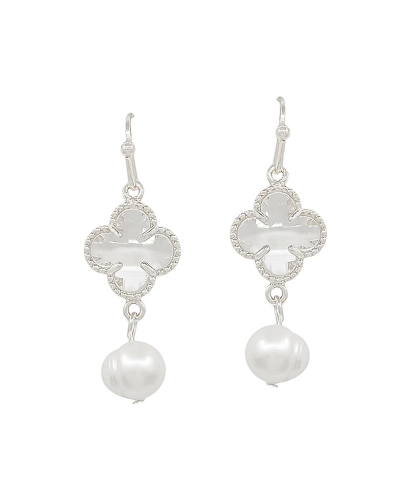 Crystal Clover w/ FWP Drop Earring