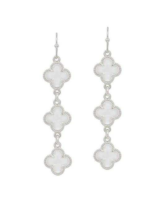 Crystal Clover Drop Earring - 1.5"