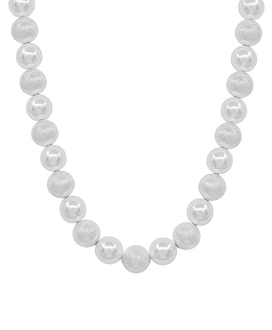 14mm Pearl w/ Satin Ball Accent Necklace