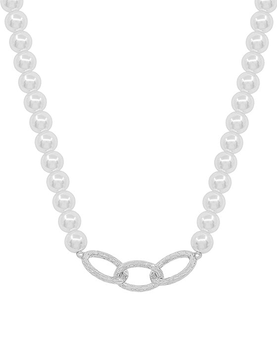 10mm Glass Pear Linked Chain Accent Necklace