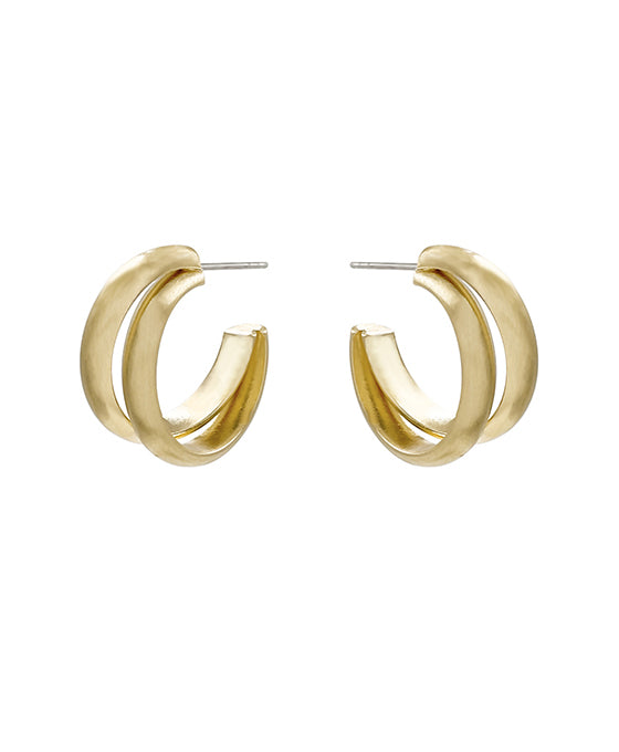 Metal 2 Line Hoop Earring