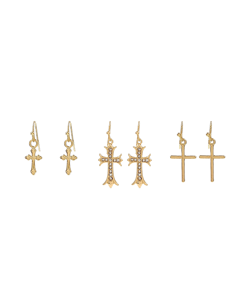 Cross 3 Pair Earring