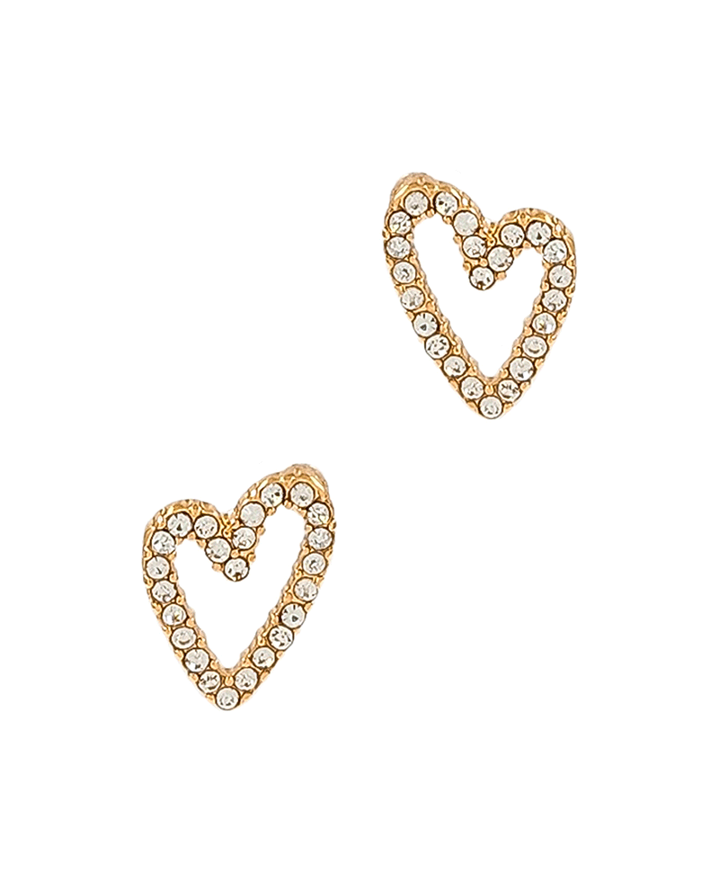 Paved Heart Post Earring