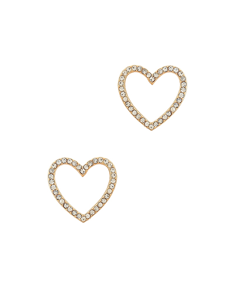 Paved Heart Post Earring