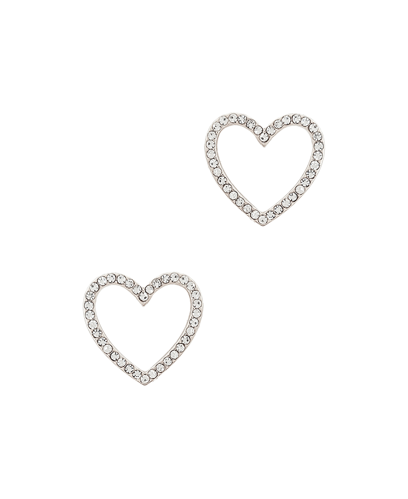 Paved Heart Post Earring