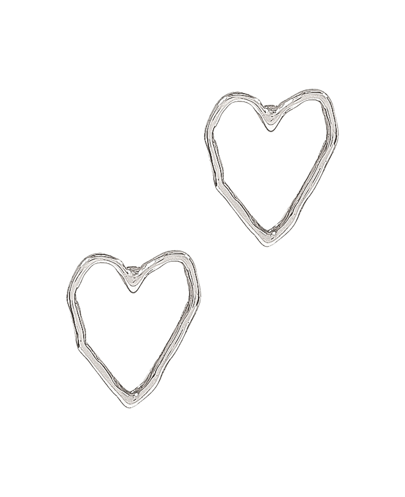 Metal Heart Post Earring