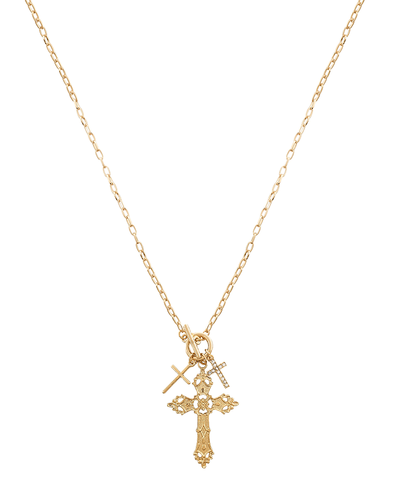 Cross Pendant Short Necklace