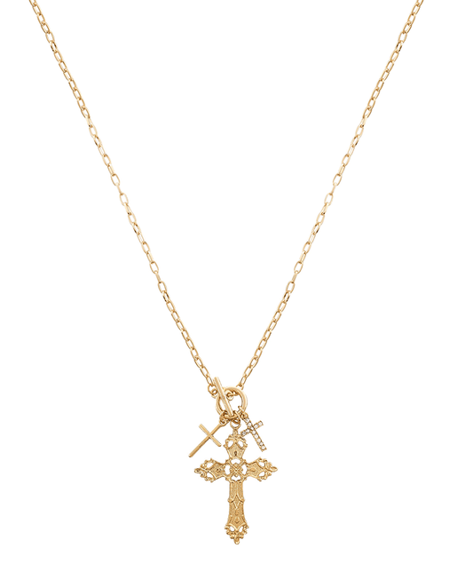 Cross Pendant Short Necklace