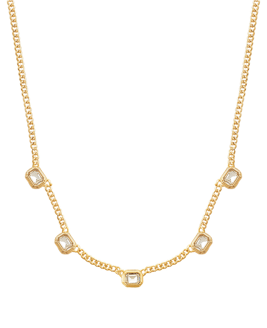 Crystal Accent Chain Short Necklace