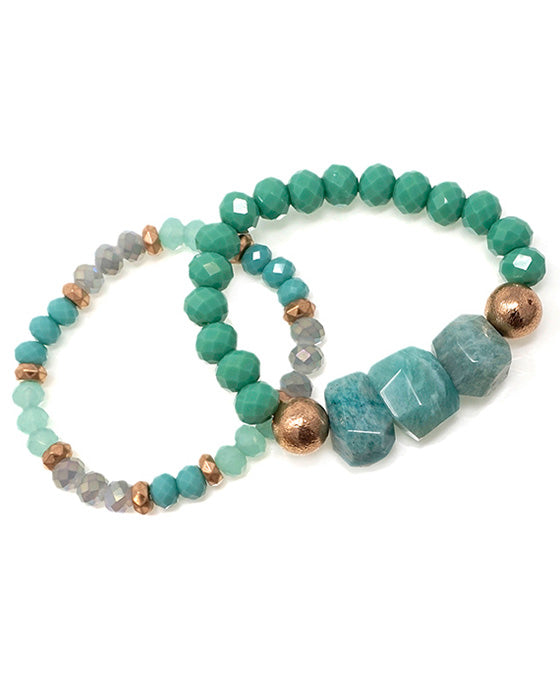 Agate Stone Stretch Bracelet