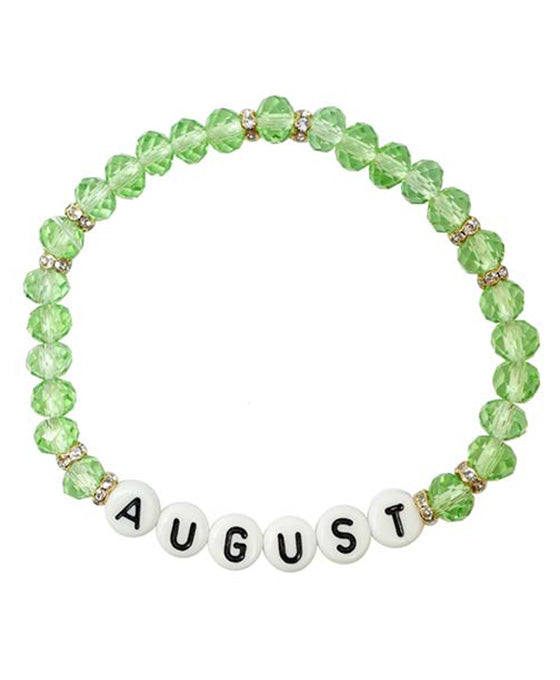 Birthstone Word Block Stretch Bracelet