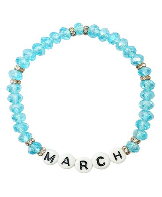 Birthstone Word Block Stretch Bracelet