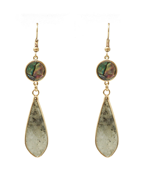 Semi Precious Stone w/ Abalone Earring