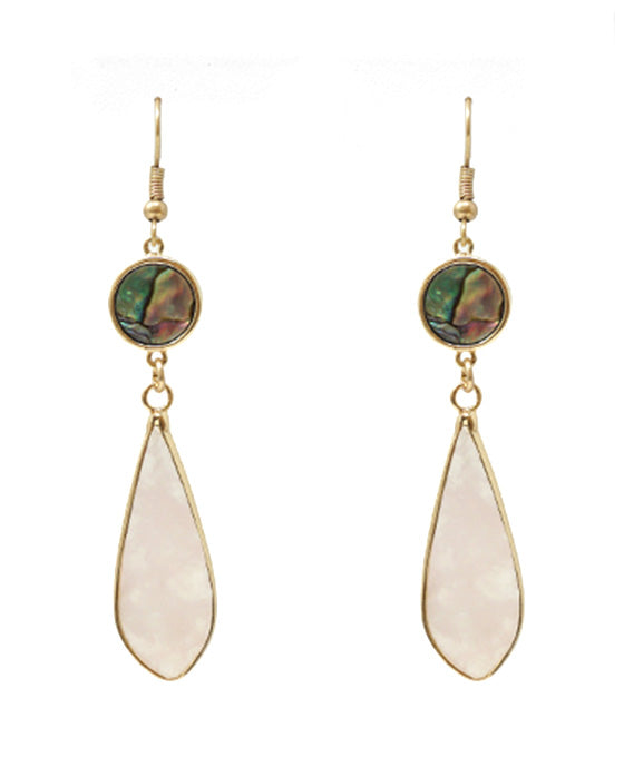 Semi Precious Stone w/ Abalone Earring