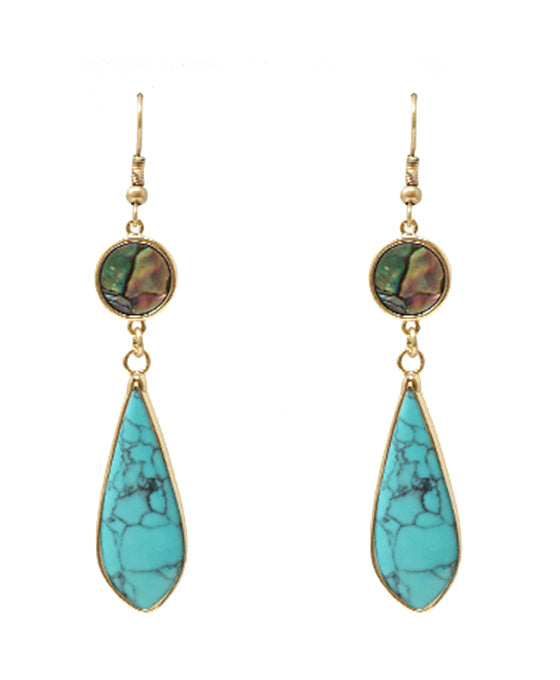 Semi Precious Stone w/ Abalone Earring