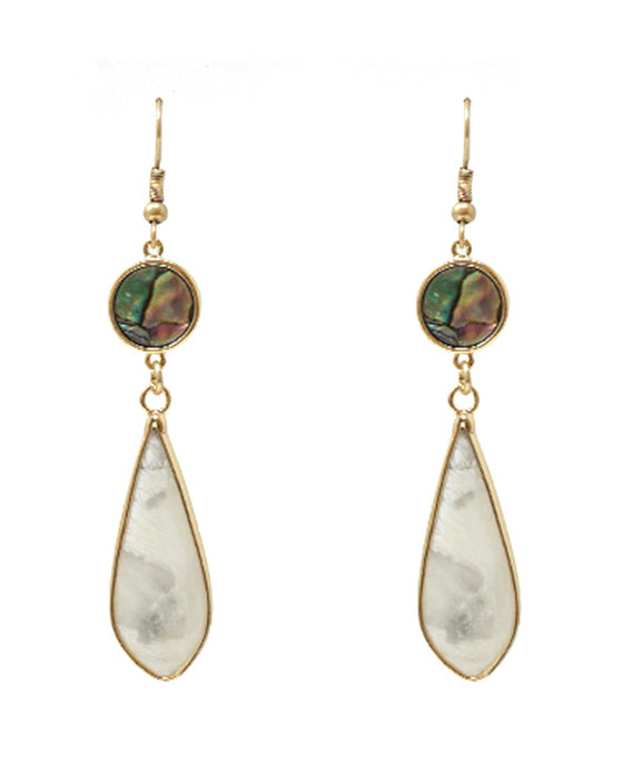 Semi Precious Stone w/ Abalone Earring