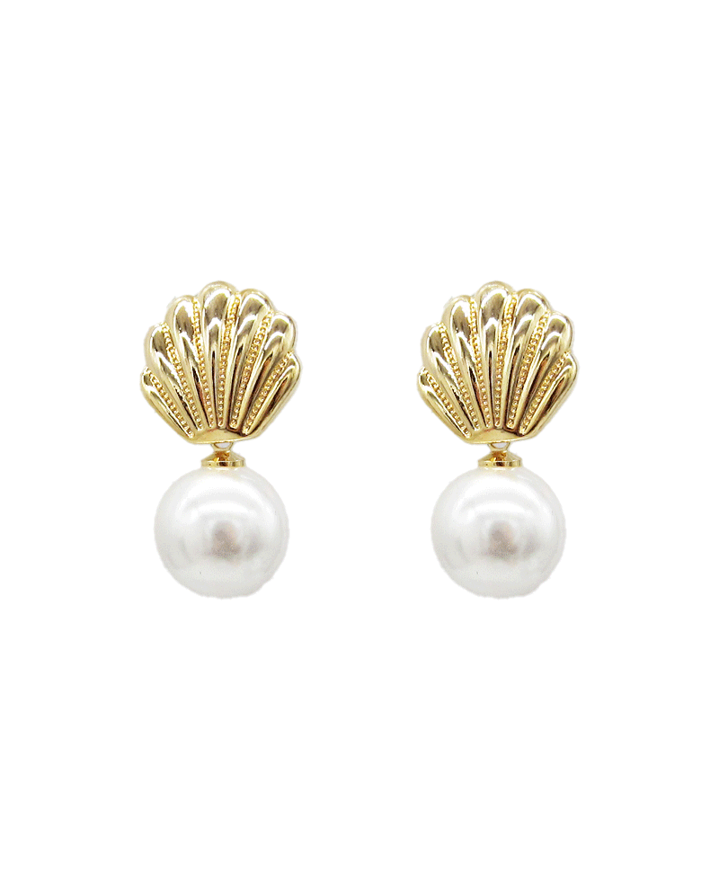 Shell & Pearl Post Earring