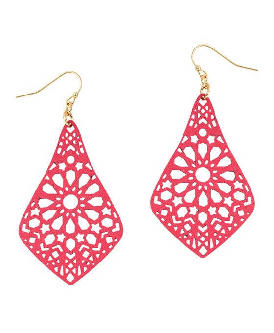 Leather Filigree Laser Cut Earring