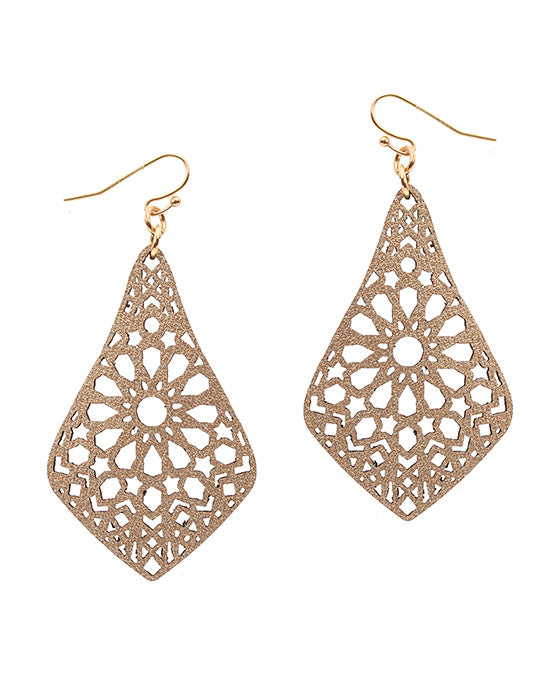 Leather Filigree Laser Cut Earring