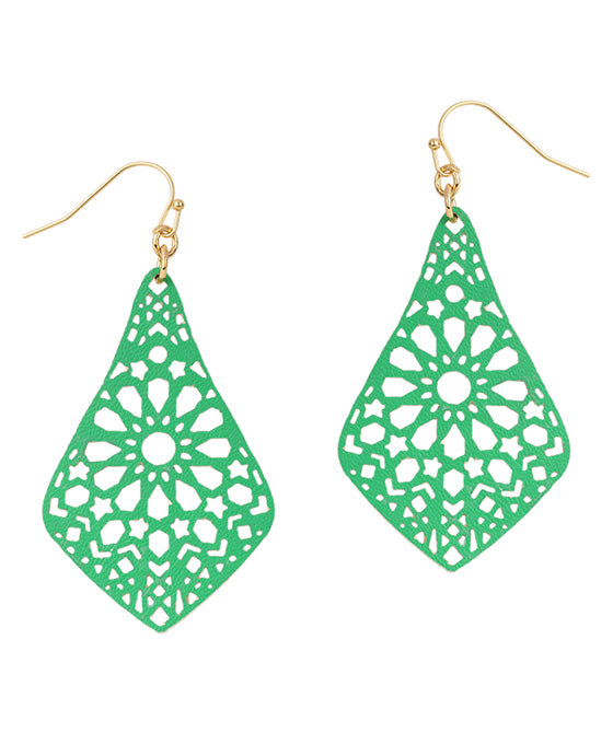 Leather Filigree Laser Cut Earring