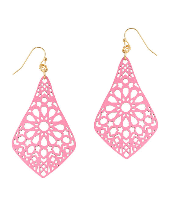 Leather Filigree Laser Cut Earring