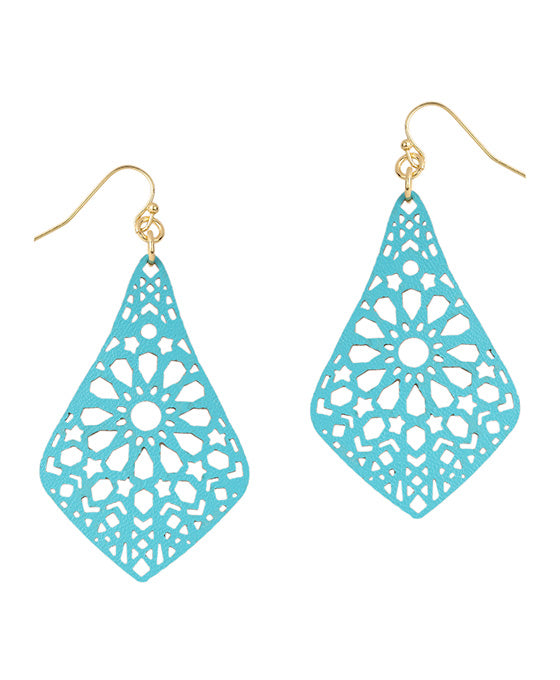 Leather Filigree Laser Cut Earring