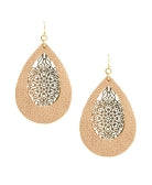 Synthetic Leather Teardrop Earring