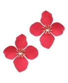 Metal Epoxy Flower Post Earring