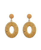 Raffia Wrapped Oval Earring