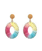 Raffia Wrapped Oval Earring